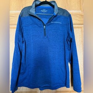 Vineyard Vines Men's Heathered Blue Quarter-Zip Pullover